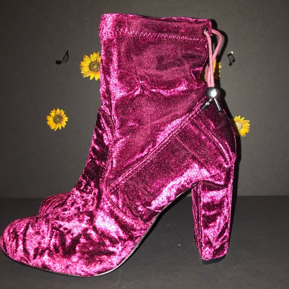 Express Maroon Suede-like Booties - Picture 2 of 5